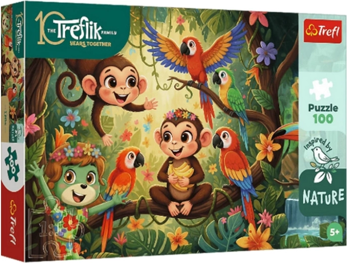Puzzle Trefl Inspired By Nature Małpki e amici da 100 pezzi