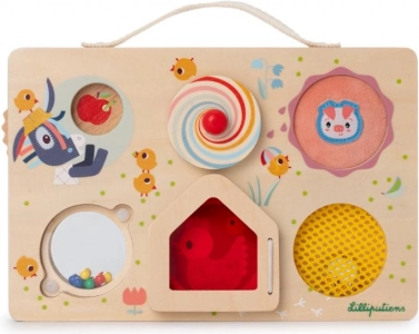 Lilliputiens pannello attività in legno - avventura in fattoria