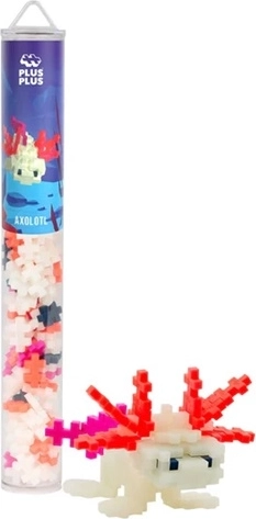 Set da costruzione Plus-Plus axolotl 2D/3D, 100 pezzi in tubo
