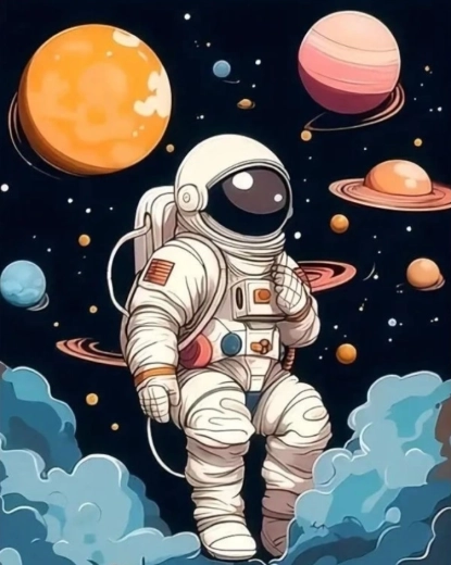 Pittura diamantata astronauta 30 × 40 cm