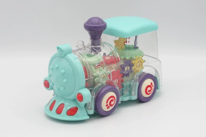 Treno giocattolo trasparente con luci e musica