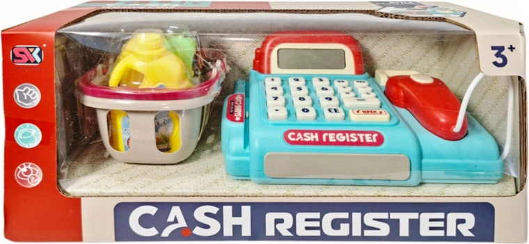 Cassa per bambini con calcolatrice e accessori