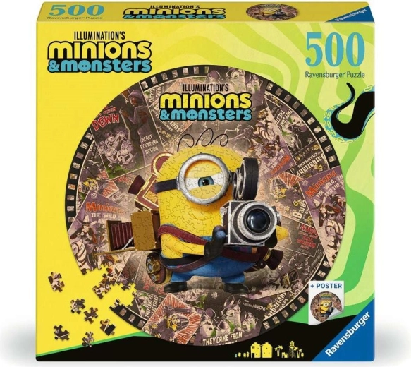 Puzzle rotondo Ravensburger Minions e mostri 500 pezzi