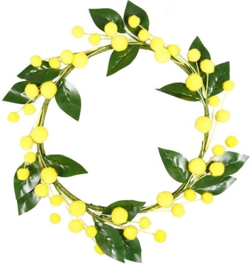 Ghirlanda decorativa primaverile con palline gialle