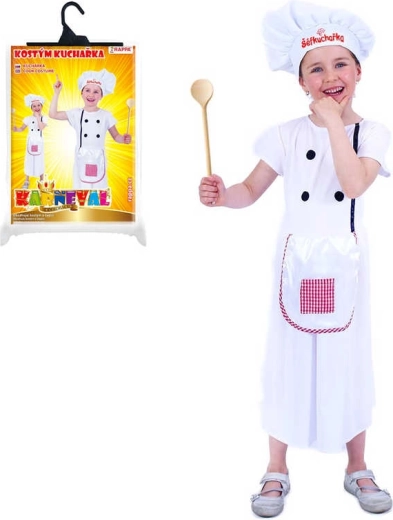 Costume di carnevale da cuoca per bambine, taglia M (116–128 cm)