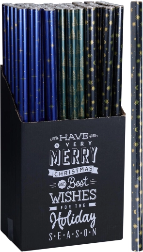 Carta da regalo natalizia 0,7 × 2 m, mix di decorazioni - 1 pezzo