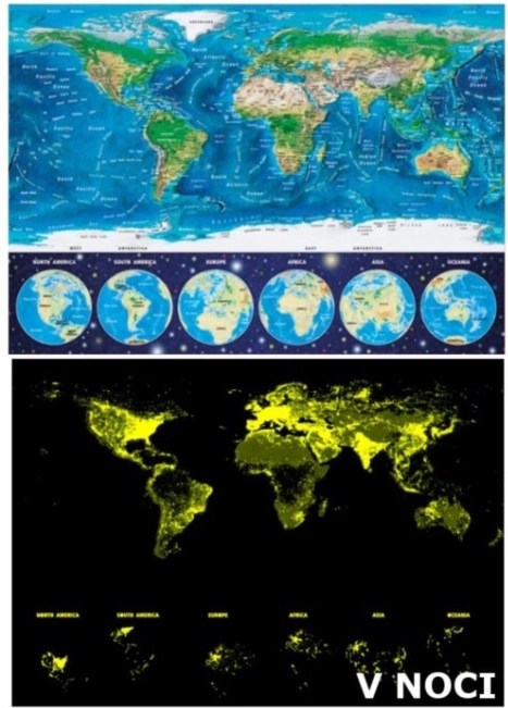Puzzle luminoso Mappa del mondo 1000 pezzi EDUCA
