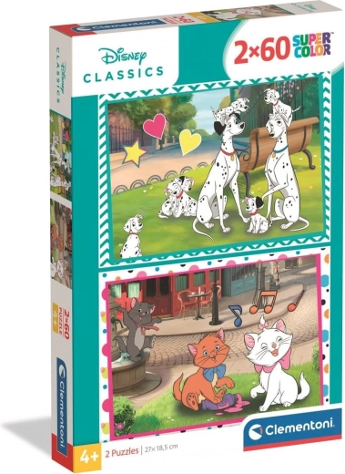 Puzzle CLEMENTONI Disney: La carica dei 101 e Gli Aristogatti 2×60 pezzi