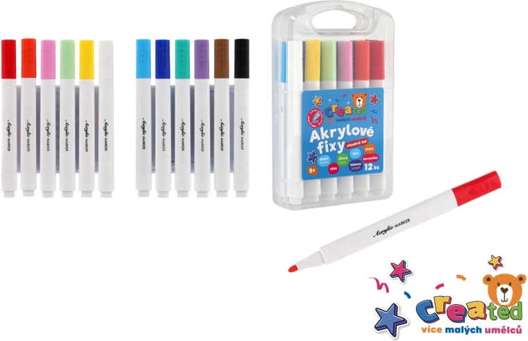 Pennarelli acrilici Creative, set da 12 pz
