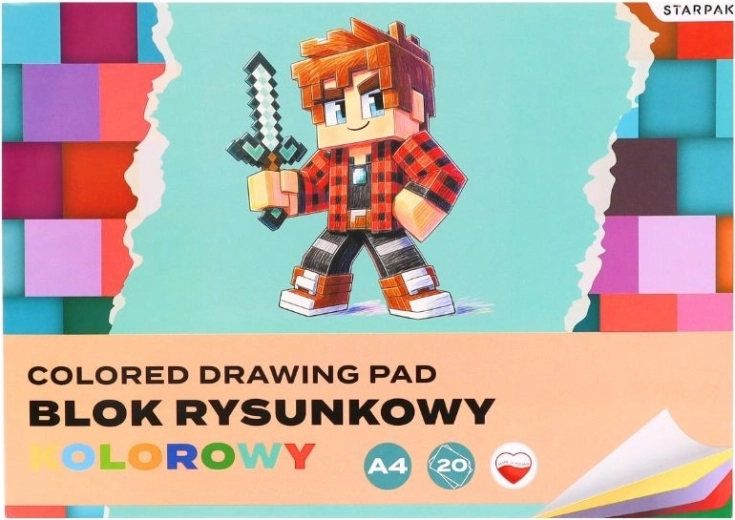 Starpak blocco da disegno colorato Pixel A4, 20 fogli