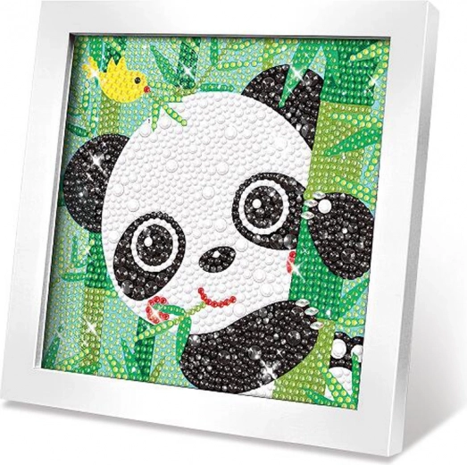 Kit creativo quadro con pietrine – panda 17 cm