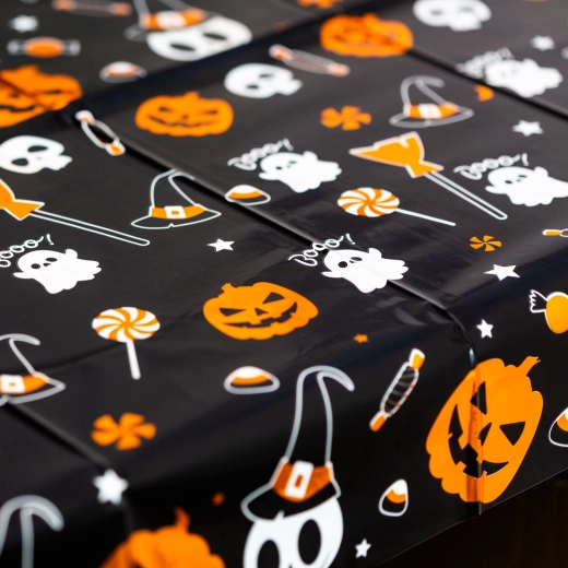 Tovaglia di Halloween con effetto alluminio 137 × 183 cm