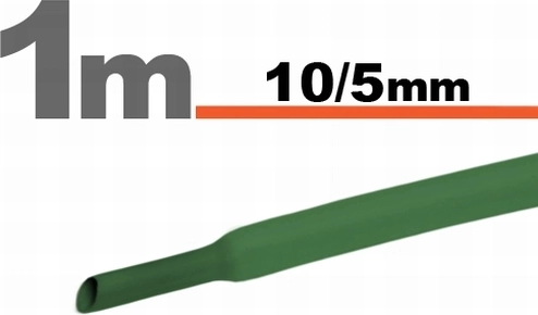 Guaina termorestringente verde 10 / 5 mm