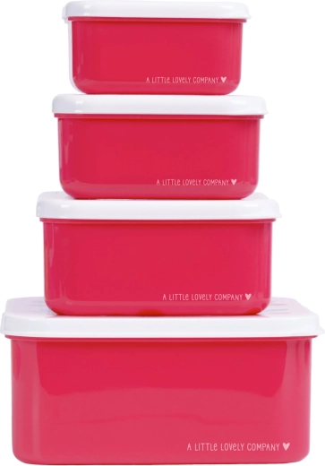 A Little Lovely Company set di quattro contenitori per merenda ciliegie - 4 pezzi