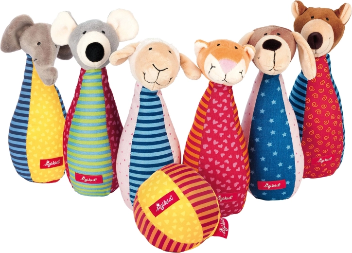 Birilli morbidi per bambini Sigikid – set patchwork con animaletti
