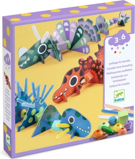 DJECO set creativo per infilare – dinosauri