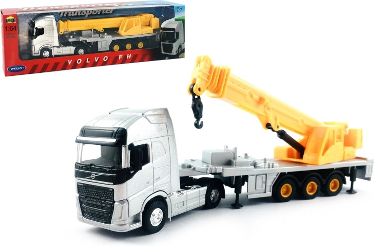 Welly camion 1:64 Volvo trattore con semirimorchio e gru