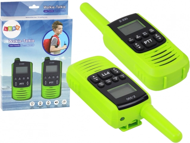 Walkie-Talkie verde compatto con raggio d'azione di 3 km per comunicazioni in viaggio