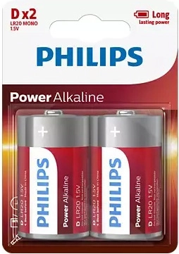 Pila alcalina Philips D 1,5 V Power Alkaline