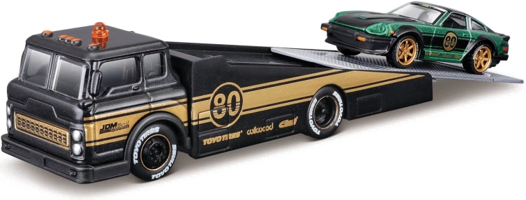 Maisto Design Elite Transport camion con rampa e Datsun 280ZX del 1980 1:64