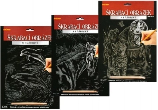 Immagine da grattare con tema Cavallo - Argento 20x25 cm