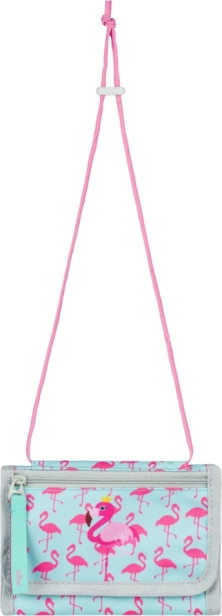 Portafoglio da collo con motivo fenicotteri