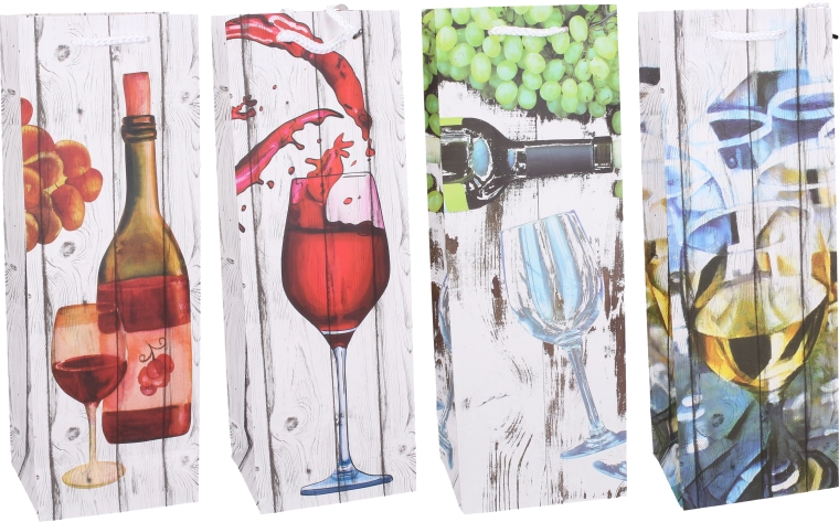 Busta regalo per bottiglia M – per tutto l’anno, 36 × 12,5 × 8,5 cm