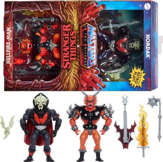 Mattel Masters of the Universe Origins x Stranger Things set di action figure Hordak e Hellfire-Man
