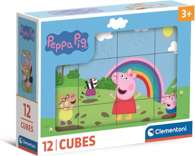 Cubi illustrati Peppa Pig di Clementoni, 12 cubi