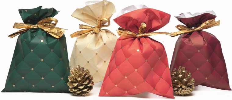 Sacchetto di cellophane 16 × 25 cm con motivo a rombi