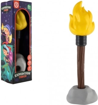 Torcia/Luce con supporto in plastica 32 cm a batterie con luce e suono in scatola 11x34x8,5 cm