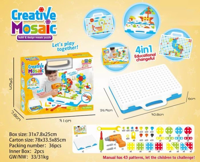 Set di costruzioni con trapano per bambini (43 pezzi)