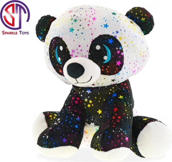 Panda di peluche seduta con stelline scintillanti 35 cm