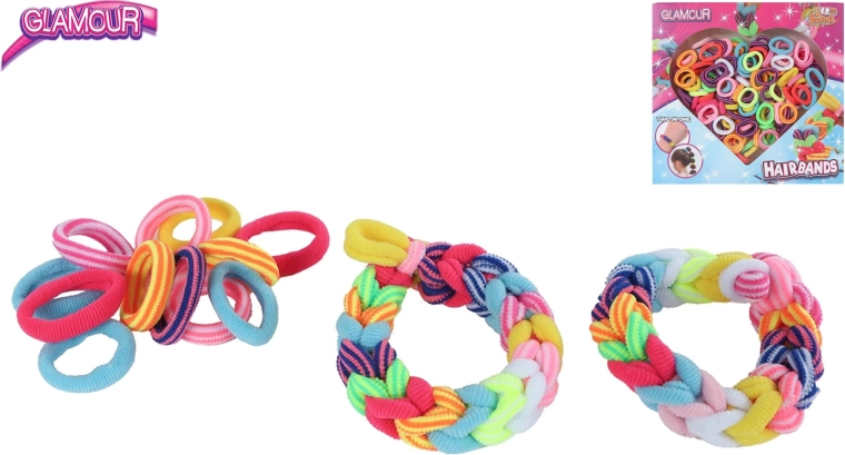 Set Glamour di elastici per capelli – 150 pezzi colorati
