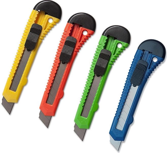 Taglierino a lama spezzabile CONCORDE 18 mm, grande – mix di colori