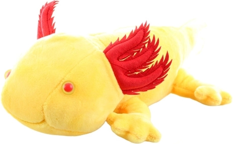 Axolotl di peluche giallo 30 cm eco-friendly