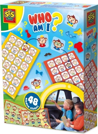 Gioco da viaggio Indovina chi sono? con adesivi per finestra