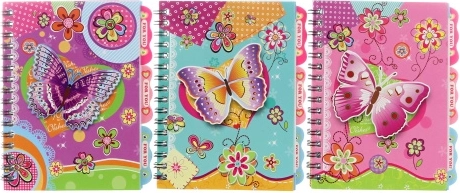 Taccuino Farfalla con rilegatura a spirale 10 × 14,5 cm