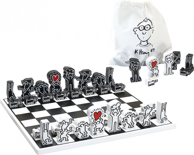 Scacchi in legno VILAC – design KEITH HARING