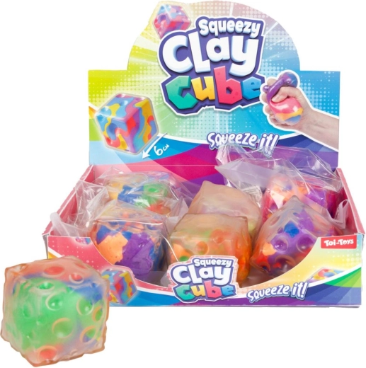 Cubo antistress da schiacciare 6 cm, mix di colori