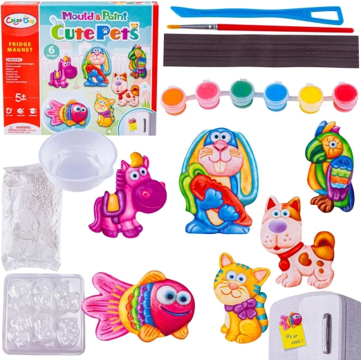 Kit creativo per realizzare magneti e calchi DIY Cute Pets (animali teneri)