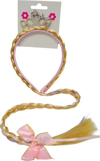 Cerchietto con corona e treccia per piccole principesse