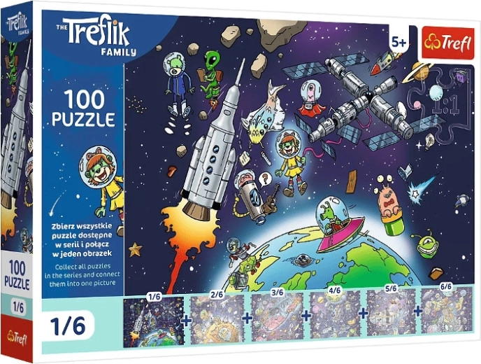 Puzzle Trefl 100 pezzi Treflinka nello spazio