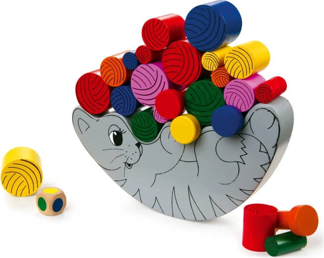 Small foot Gioco motorio in legno Gatto in equilibrio