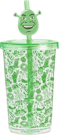 Tazza Shrek con cannuccia