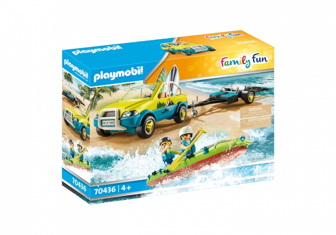 PLAYMOBIL FAMILY FUN auto da spiaggia con rimorchio per barca