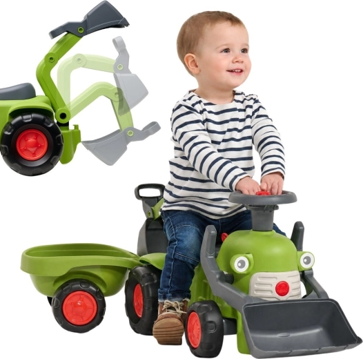 Trattore a pedali per bambini Falk CLAAS con caricatore e rimorchio
