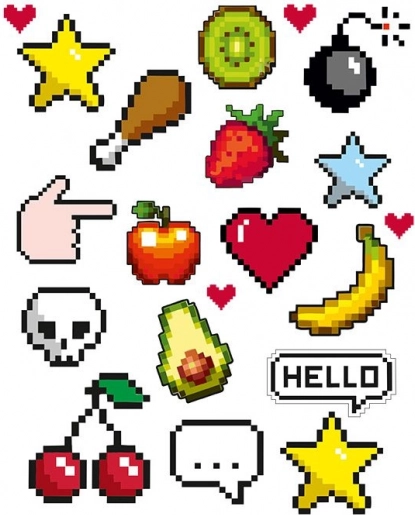 Adesivi Pixels foglio grande