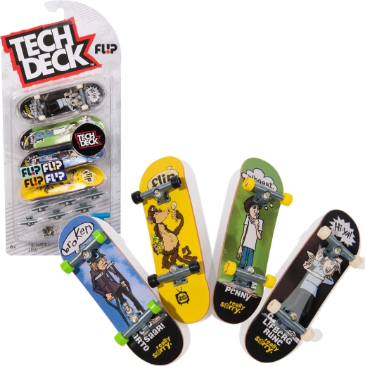 Set di fingerboard Tech Deck: 4 mini skateboard da assemblare Flip