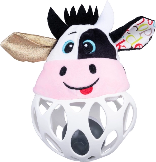 Sonaglio di peluche Balibazoo con pallina a forma di mucca